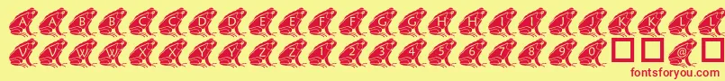 PfFrog2-Schriftart – Rote Schriften auf gelbem Hintergrund