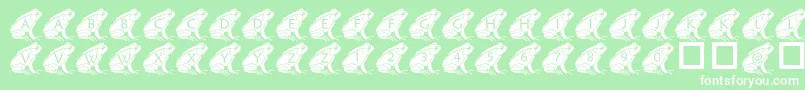 Fonte PfFrog2 – fontes brancas em um fundo verde