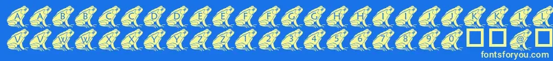 フォントPfFrog2 – 黄色の文字、青い背景