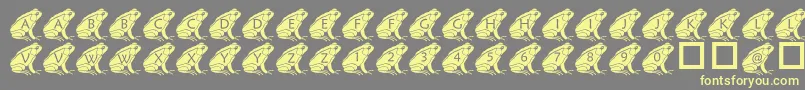 PfFrog2-fontti – keltaiset fontit harmaalla taustalla