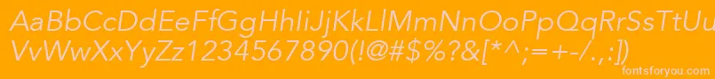 AvenirLt45BookOblique Font – Pink Fonts on Orange Background