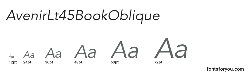 AvenirLt45BookOblique Font Sizes