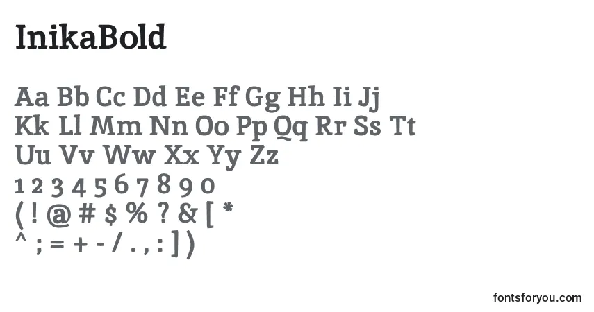 Шрифт InikaBold – алфавит, цифры, специальные символы