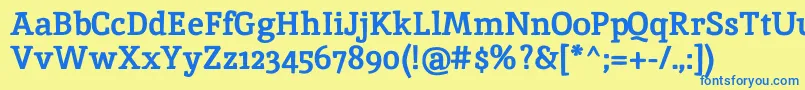 InikaBold Font – Blue Fonts on Yellow Background