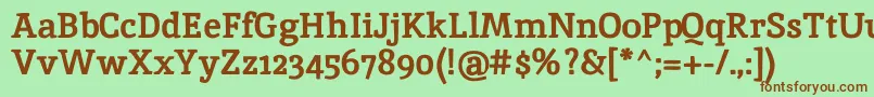 InikaBold-fontti – ruskeat fontit vihreällä taustalla