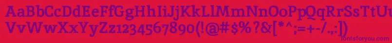 フォントInikaBold – 赤い背景に紫のフォント