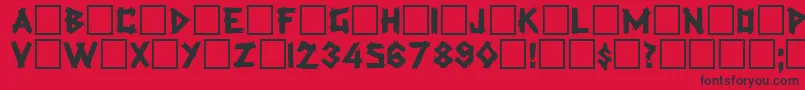 RockmakerRegular-Schriftart – Schwarze Schriften auf rotem Hintergrund