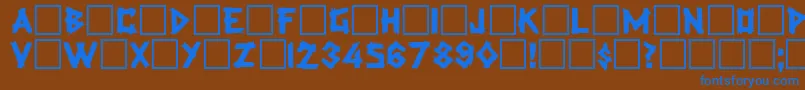 RockmakerRegular Font – Blue Fonts on Brown Background