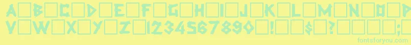 RockmakerRegular-fontti – vihreät fontit keltaisella taustalla