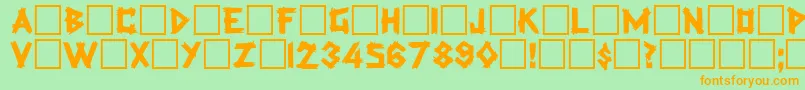 RockmakerRegular Font – Orange Fonts on Green Background