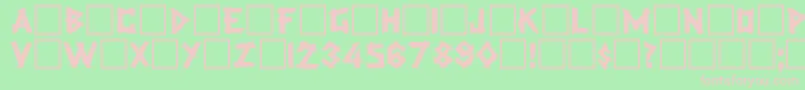 Fonte RockmakerRegular – fontes rosa em um fundo verde