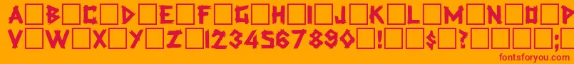 RockmakerRegular Font – Red Fonts on Orange Background