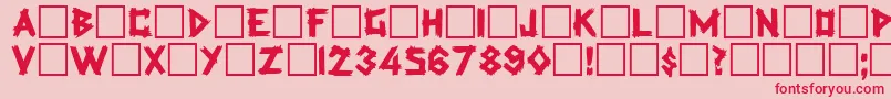 RockmakerRegular-Schriftart – Rote Schriften auf rosa Hintergrund