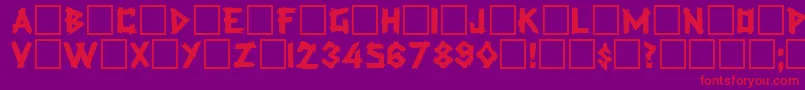 RockmakerRegular Font – Red Fonts on Purple Background