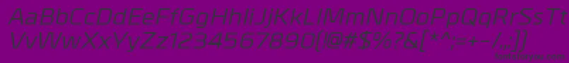 フォントMetralMediumitalic – 紫の背景に黒い文字