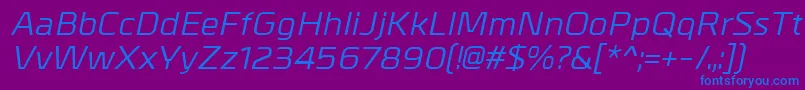 MetralMediumitalic Font – Blue Fonts on Purple Background