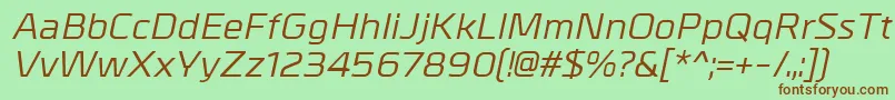 Шрифт MetralMediumitalic – коричневые шрифты на зелёном фоне