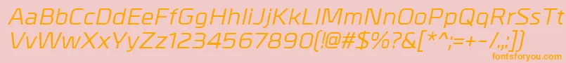 MetralMediumitalic Font – Orange Fonts on Pink Background