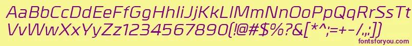MetralMediumitalic Font – Purple Fonts on Yellow Background