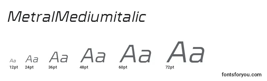 Размеры шрифта MetralMediumitalic