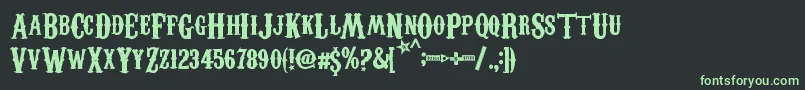 CarnevaleeFreakshow Font – Green Fonts on Black Background