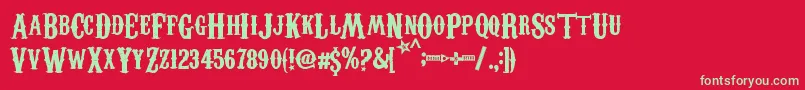 CarnevaleeFreakshow Font – Green Fonts on Red Background