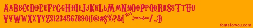 CarnevaleeFreakshow Font – Red Fonts on Orange Background