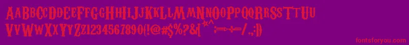 CarnevaleeFreakshow Font – Red Fonts on Purple Background