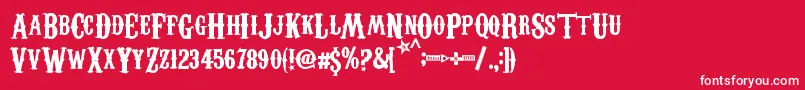 フォントCarnevaleeFreakshow – 赤い背景に白い文字