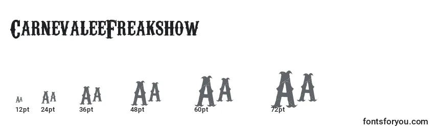 CarnevaleeFreakshow Font Sizes