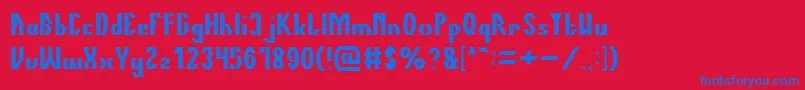 Czcionka TheQuick – niebieskie czcionki na czerwonym tle