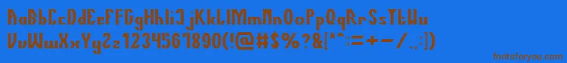 Fonte TheQuick – fontes marrons em um fundo azul