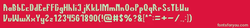 TheQuick-Schriftart – Grüne Schriften auf rotem Hintergrund
