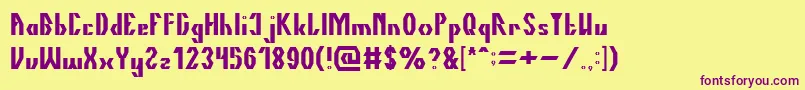 Шрифт TheQuick – фиолетовые шрифты на жёлтом фоне