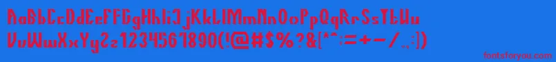 TheQuick Font – Red Fonts on Blue Background