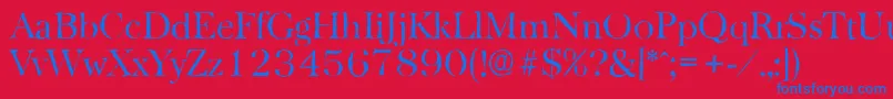 BaskervilleantiqueLightRegular Font – Blue Fonts on Red Background