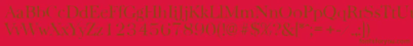 BaskervilleantiqueLightRegular-Schriftart – Braune Schriften auf rotem Hintergrund
