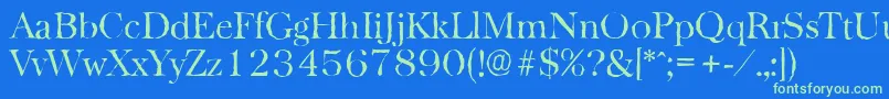 BaskervilleantiqueLightRegular Font – Green Fonts on Blue Background