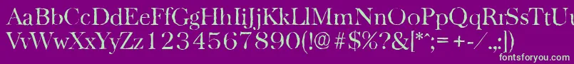 BaskervilleantiqueLightRegular Font – Green Fonts on Purple Background