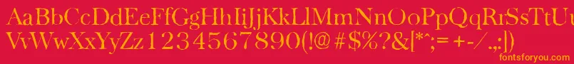 BaskervilleantiqueLightRegular Font – Orange Fonts on Red Background