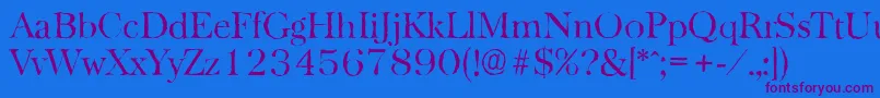 BaskervilleantiqueLightRegular Font – Purple Fonts on Blue Background