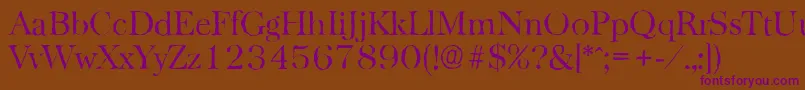 BaskervilleantiqueLightRegular Font – Purple Fonts on Brown Background