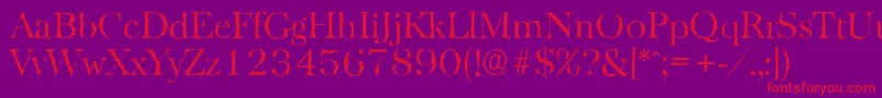 BaskervilleantiqueLightRegular Font – Red Fonts on Purple Background