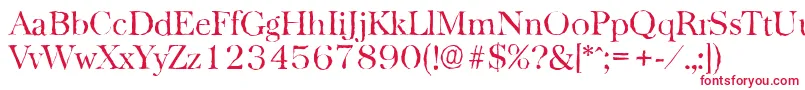 BaskervilleantiqueLightRegular Font – Red Fonts on White Background