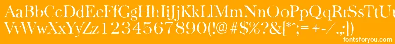 フォントBaskervilleantiqueLightRegular – オレンジの背景に白い文字