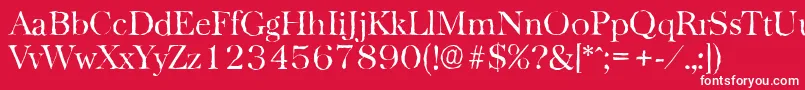 フォントBaskervilleantiqueLightRegular – 赤い背景に白い文字