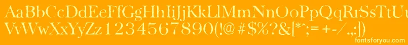 BaskervilleantiqueLightRegular Font – Yellow Fonts on Orange Background