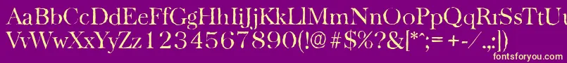 BaskervilleantiqueLightRegular Font – Yellow Fonts on Purple Background