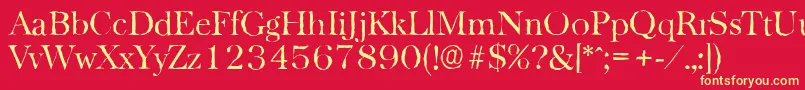 BaskervilleantiqueLightRegular Font – Yellow Fonts on Red Background