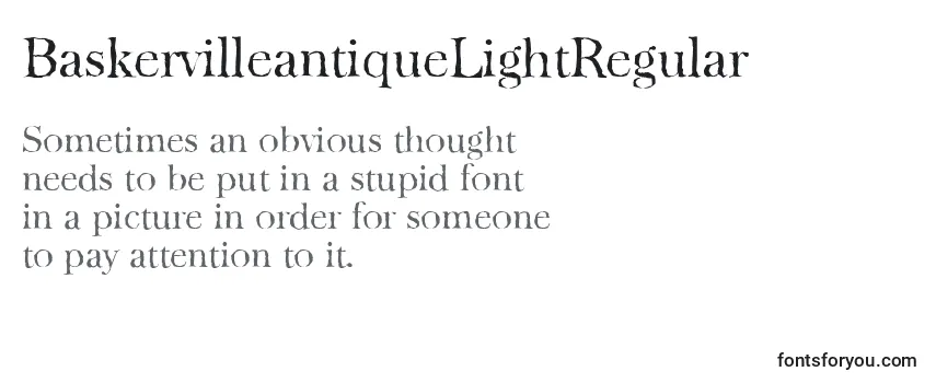 Review of the BaskervilleantiqueLightRegular Font